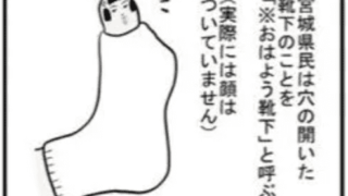 仙台弁こけし ４コマ漫画 おはよう靴下 仙台弁こけし